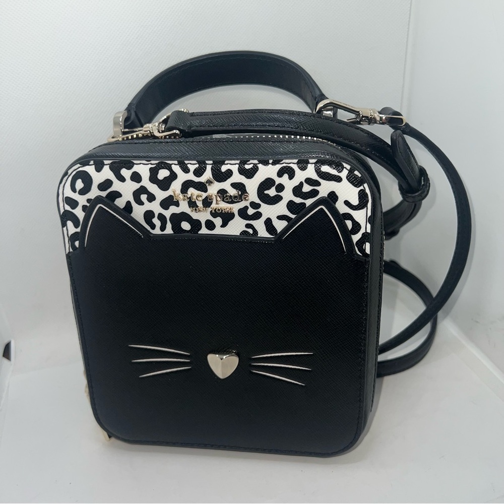 Kate Spade Black and White Cat Crossbody Bag
